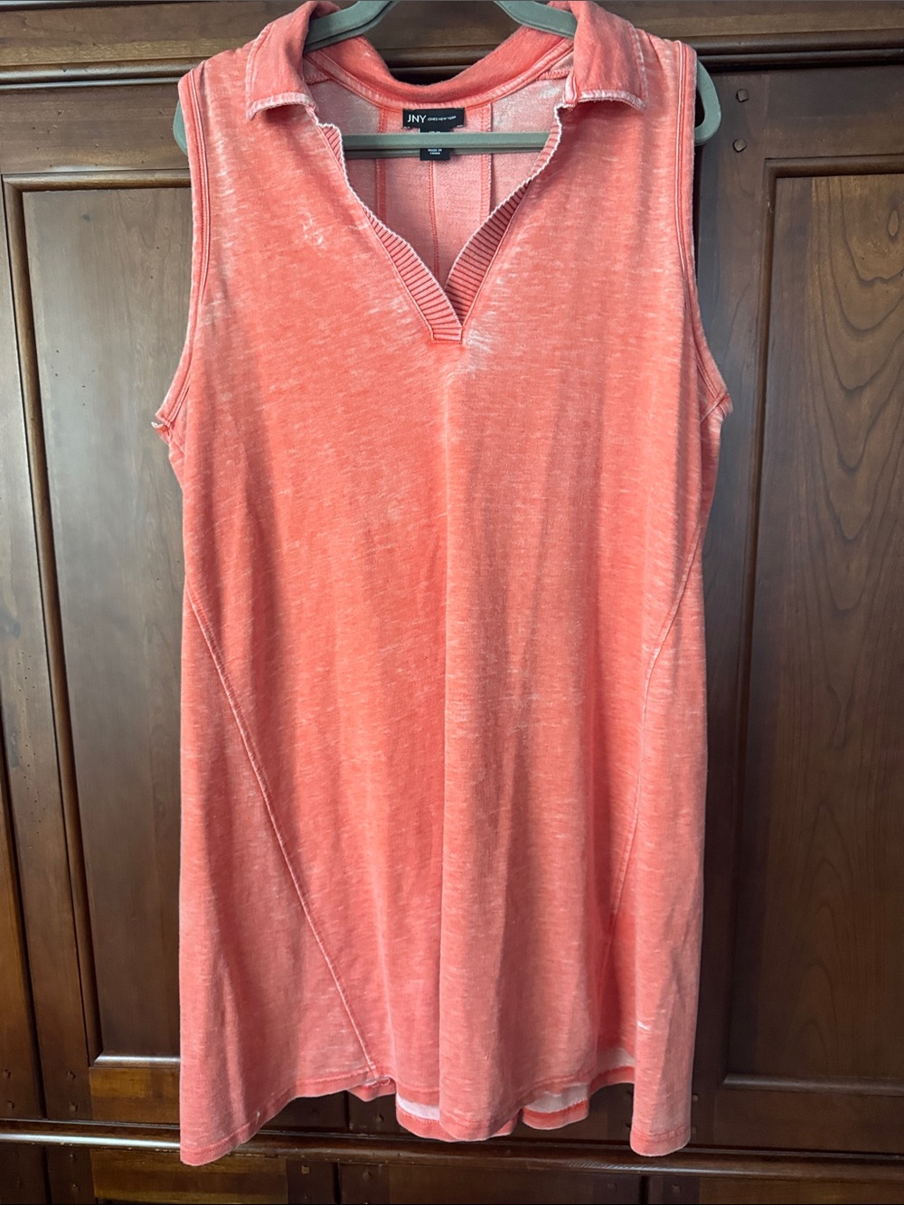 Jones New York Coral V-Neck Sleeveless Polo Tank